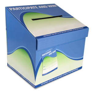 Custom designed sweepstakes box